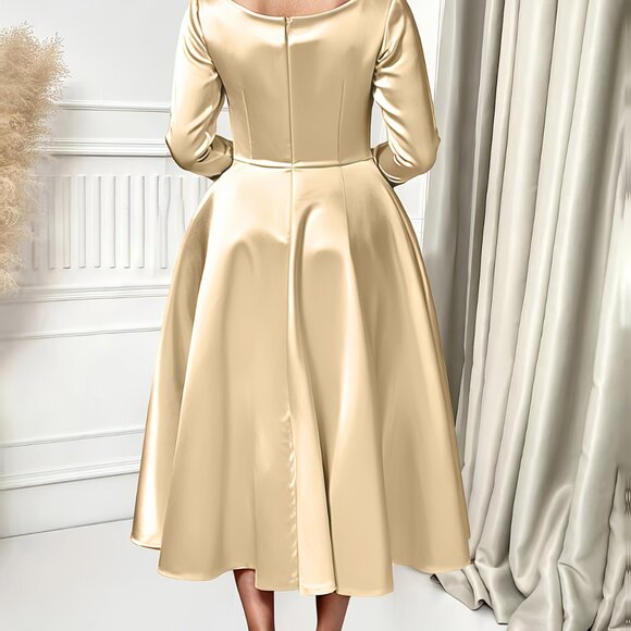 Fashionable And Pure Color Round Neck Dress S to XXL - Picture 3 of 4